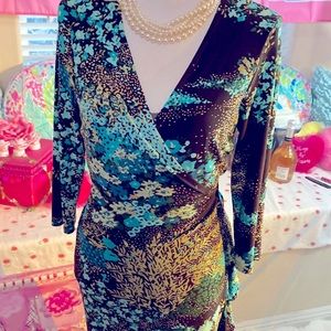 Jones Wear wrap dress with ruffles